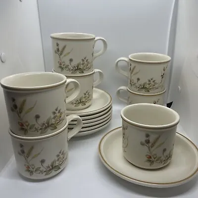 Buy 7x St Michael’s Harvest 1418 Marks & Spencer Tea Cups & Saucers Vintage (1) • 12.99£
