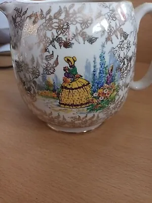 Buy SADLER Collectable Jug With Gold  Filligree And  Lady In Garden Milk Jug  • 4.90£