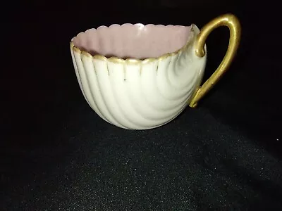 Buy Antique Belleek Lenox CAC Tridacna Tea Cup White & Pink With Gold Trim   • 37.84£