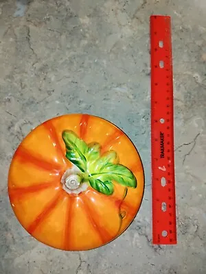 Buy Savinio Orange Pumpkin Pottery Ceramic Serving Dish Green Plaid Bowl & Lid 9  D • 7.68£