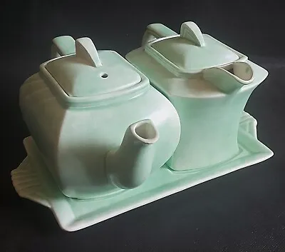 Buy RARE Art Deco Teapot Hot Water Pot & Tray Chameleon Ware G Clews & Co Perfecto  • 75£