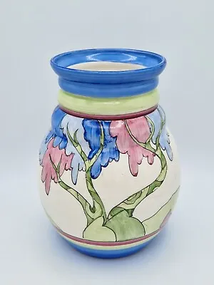 Buy Clarice Cliff Vase By Bizarre Girl Rene Dale Hand Painted In The Rudyard Pattern • 345£