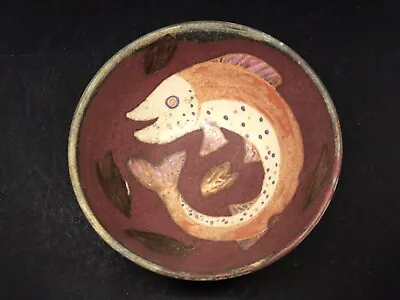 Buy Lovely Arran Pottery Studio Pottery Bowl With Fish Design  (Y2 154) • 18.50£
