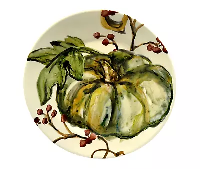 Buy Pottery Barn Pumpkin Salad Luncheon Plate 7 3/4  Stoneware Watercolor Multicolor • 11.38£