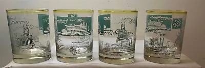 Buy Set Of 4 Southern Comfort Commemorative Riverboat/steamboat Glassware - Vintage • 19.28£