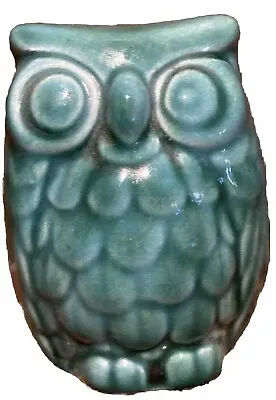 Buy Anglia Pottery Owl Figurine Green/ Blue Glazed Approx 3  High  Collectable  • 6.99£