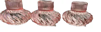 Buy Tea-lights Peg Holders Glass Tea Light Pillar Candle Blush Pink Selling 3-piece • 8.99£