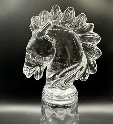 Buy Vannes Le Chatel Crystal Art Glass Horse Head 5  Figurine Paperweight • 24.99£
