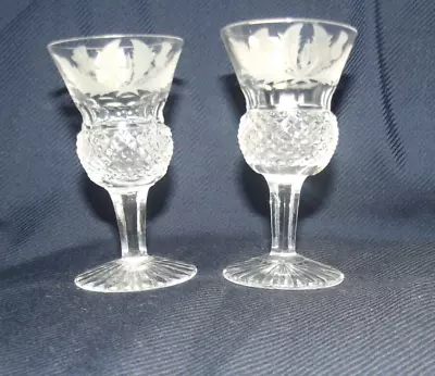 Buy Pair Of Edinburgh Crystal Etched Thistle Sherry  Glasses  85mm 3 1/4  • 39.99£