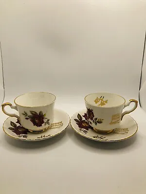 Buy Vintage Royal Stafford Bone China 2 X Cup And Saucer Golden Wedding  • 9.99£