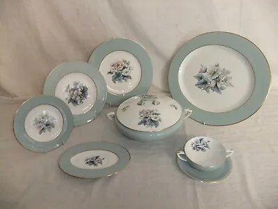 Buy C4 Porcelain Royal Worcester - Woodland - Vintage Blue Gilded Tableware - 1B5G • 9.93£