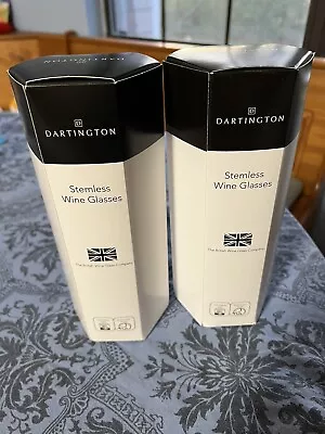 Buy NEW Set Of 4 Dartington Stemless Wine Glasses British Wine Glass Company W Box • 23.74£