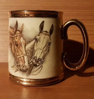 Buy Arthur Wood England 2 Horse Head Equestrian Ceramic Mug Jockey • 5.50£