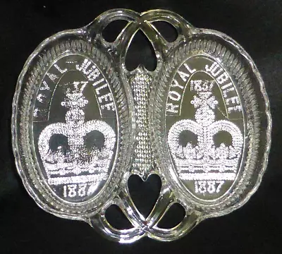Buy Rare Antique Queen Victoria Golden Jubilee 1837-1887 Davidson Glass Trinket Dish • 45£