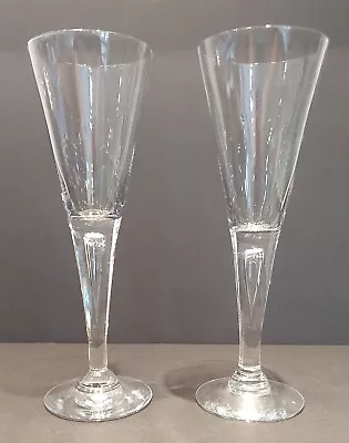 Buy Gorgeous Pair Of Two 2 Dartington Crystal Sharon Wine Glasses 19.5cm FT115 • 19.95£