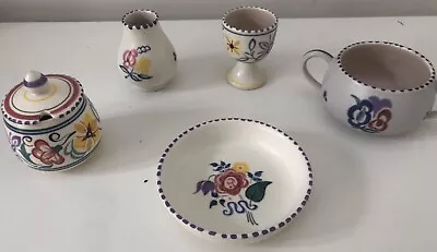 Buy Poole Pottery Hand Painted Pottery Ceramic Traditional Floral Design 5 Pieces • 25£