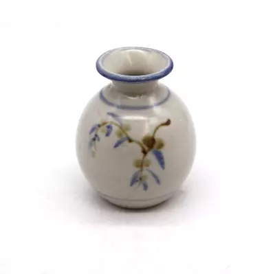 Buy VASE Japanese Hand Painted Studio Pottery Small Grey & Blue 10.5cm • 4.99£