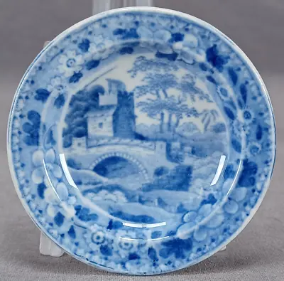 Buy Spode Tower Pattern Blue Transferware Miniature 2 5/8 Inch Plate C.1810-1830 • 118.98£