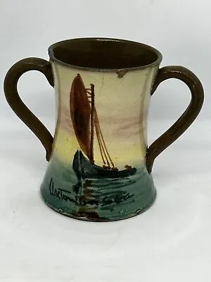 Buy Vintage Loving Cup - Torquay Pottery Sailing Boat Motto Ware Lest We Forget • 14.99£