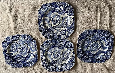 Buy Lot Of 4 Vtg Myott Son And Co Bermuda Blue & White Rose Plates *  • 28.34£