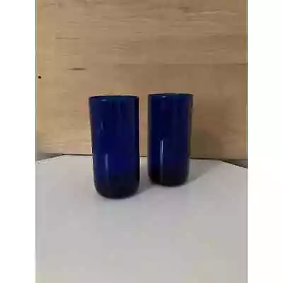 Buy Vintage Cobalt Blue Glassware Set Of 2 Blue Glasses Libbey • 23.83£