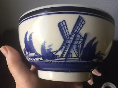 Buy Delft Blue Pottery Soup Bowl Ceramic White Crockery Windmill Cereal Dish 550ml • 10£