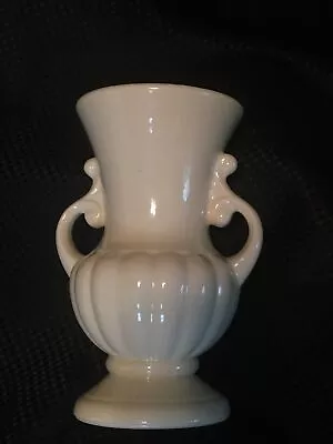 Buy SHAWNEE ART POTTERY Urn Vase White Matte Double Scroll  Handles 1940s @ 8” • 23.62£