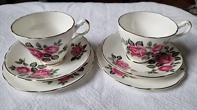 Buy Vintage Fine Bone China Rose Couoles Cups Saucers And Plate Afternoon Tea Set  • 32.99£