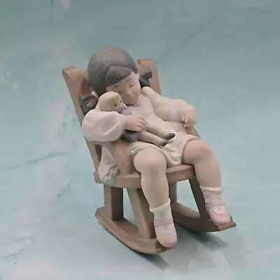 Buy Vintage Lladro Naptime Girl Sleeping In Rocking Chair #5448 With Box • 52.10£