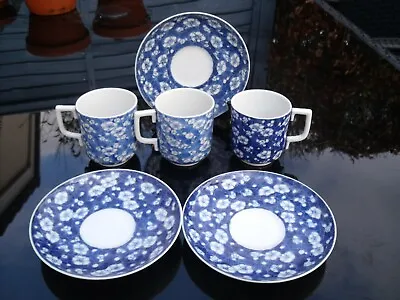 Buy Oriental Style Prunus Blossom Cup & Saucer - Coffee Can & Saucer X 3 • 20£
