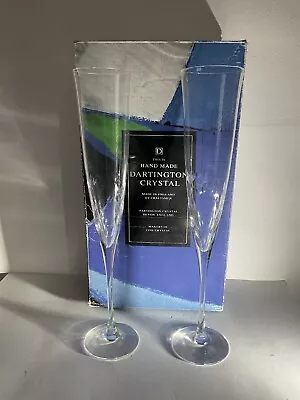Buy 2 Dartington 12  Tall Clear Champagne Prosecco Circle Designed Flutes / Glasses • 24£