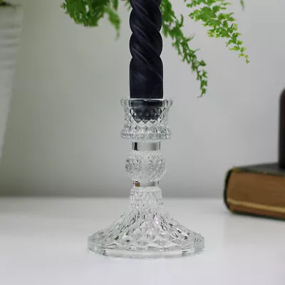 Buy Coloured Cut Glass Candle Holder | Small Glass Candlestick Holder | Decorative • 6£