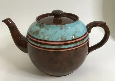 Buy Price Kensington England Teapot Brown With Marbled Blue Stripes • 28.45£