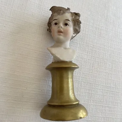 Buy Vintage Benacchio Signed Parian Ware Bisque Boy Miniature Bust Pedestal Rare • 74.64£