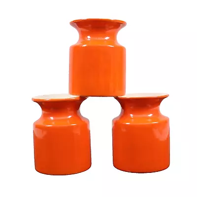 Buy Carlton Ware Pottery Kitchen Pot Vases X3 Orange 1950s • 35£