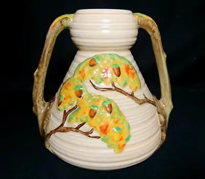 Buy Carlton Ware Pottery Vase 'Day Oak' Pattern Art Deco Perfect Condition 1930s • 64.99£
