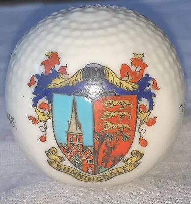 Buy Arcadian China Crested China Golf Ball. Sunningdale Crest. VGC. • 9.99£