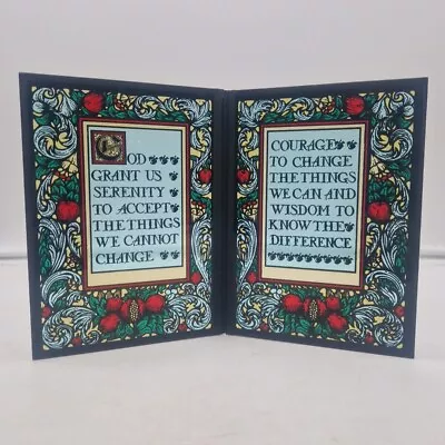Buy Beautiful Vintage Stained Glass Serenity Prayer Folding Ornament • 24.99£