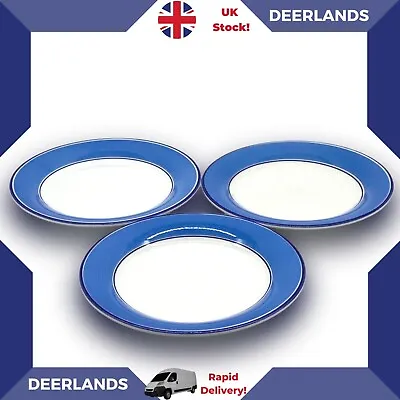 Buy Staffordshire Tableware Avanti 20cm Side Plates With Blue Rim Made In England • 12.99£