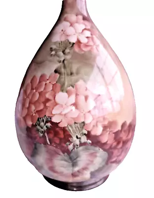 Buy Antique 1890 American Belleek Vase Geraniums CAC Ceramic Art Co Signed Hardin 9  • 251.02£