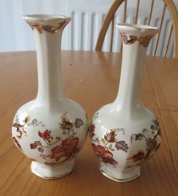 Buy Vintage Mason’s Brown Velvet Bud Vases X 2 • 4£