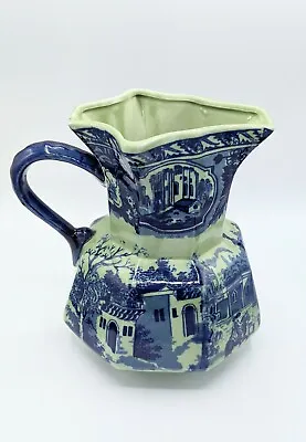 Buy EXTRA LARGE Pitcher Jug Planter VICTORIA WARE Ironstone Flow Blue Green White  • 40.69£
