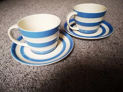 Buy A Pair Of T.G. Green Blue Cornishware Cups And Saucers TTC Stamp • 10£