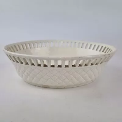 Buy Antique 19th Century Wedgwood Creamware Bowl With Weave Decoration 17.5cm • 69£