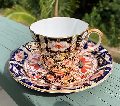 Buy Royal Crown Derby Porcelain Imari 2451  1911 Tea Cup & 1921 Saucer Scalloped Rim • 19.08£