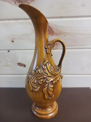 Buy Haeger Pottery 8097 Peasant Gold Pitcher Vase Mid Century Modern Decor 18  Tall • 20.17£