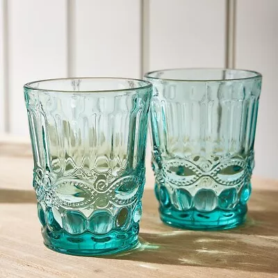 Buy Set Of 3 - Coloured Glasses Set Glassware Tumbler Juice Whiskey Wine Glass • 20.99£