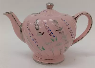 Buy Sadler Pink Vintage Teapot Silver Floral Themed Decorative Collectable Pottery • 9.99£