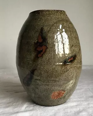Buy Large Heavy Tenmoku Glaze Vase By Malcolm Wright Turnpike Road Pottery USA. • 55£