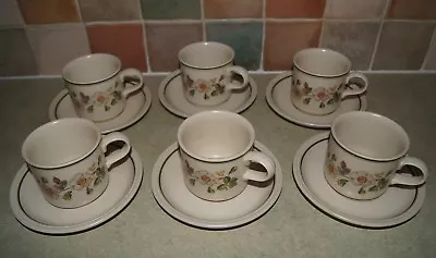 Buy 6 M & S Autumn Leaves Cups And Saucers Lovely Condition • 7.50£